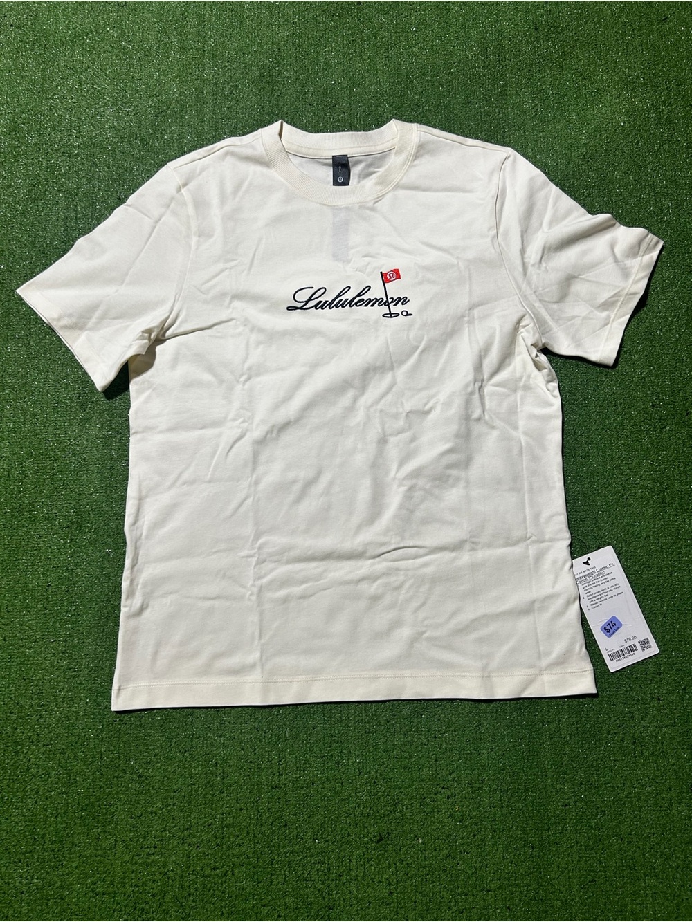 Lululemon Heavyweight Classic Fit Cotton T-Shirt Golf Flag Size Large NWT